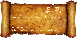 Salánki Petróniusz névjegykártya